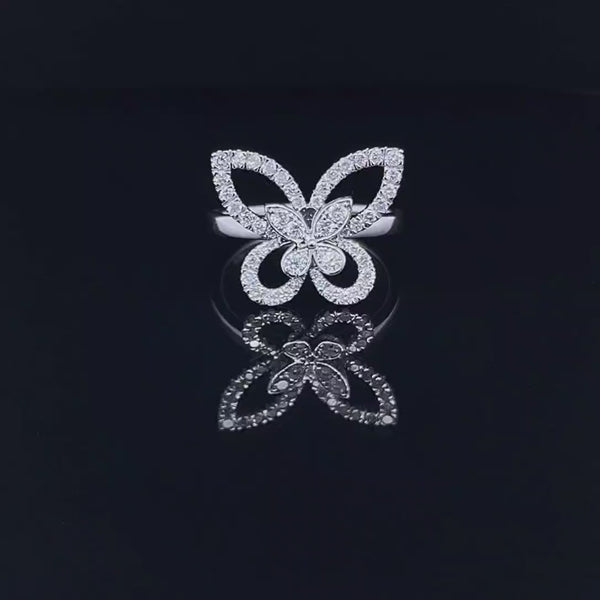 BUTTERFLY SILHOUETTE DIAMOND RING