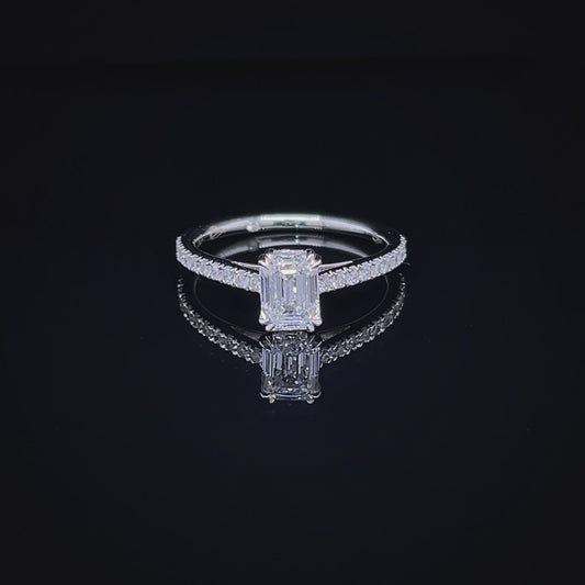1CT Emerald Diamond Ring (ARJS2245)