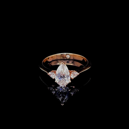 Pear Triology Ring in Rosegold (ARJS2340)