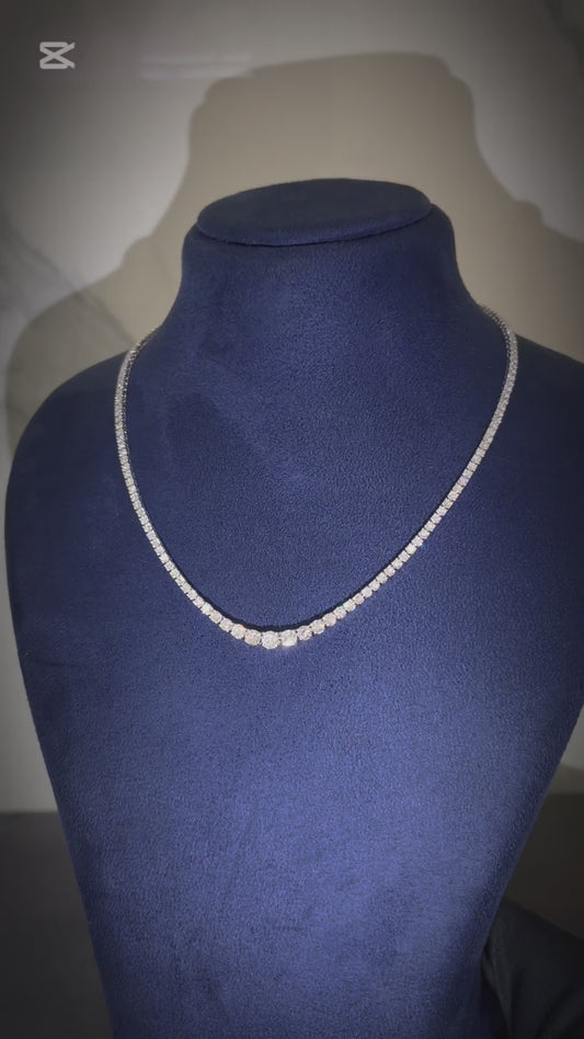 Round Graduation Diamond Necklace (ARJS3708)