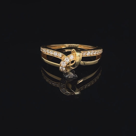 Knot Diamond Ring in Yellow Gold (BRD1250)