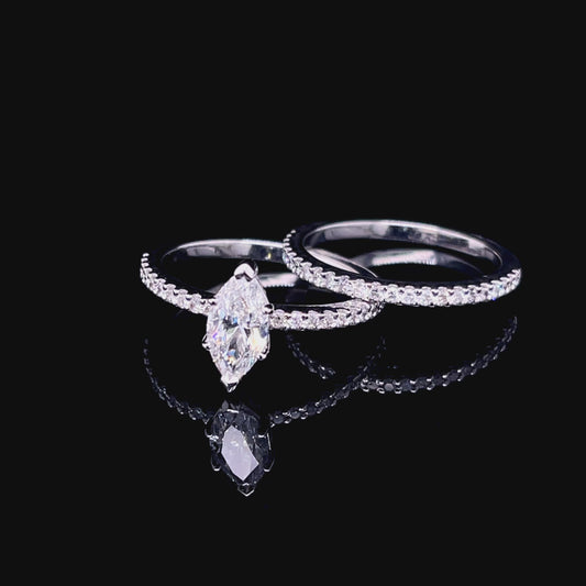 Marquise Twin Band Diamond Ring ((ARJS2648)