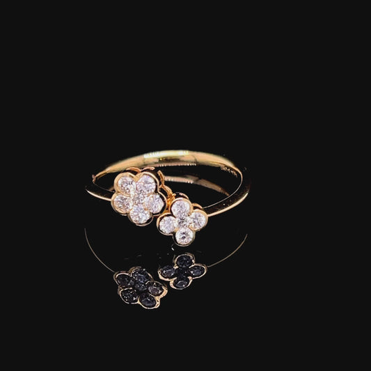 Floral Diamond Ring in Yellow Gold (BRD1261)