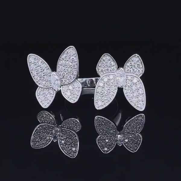 MARQUISE & ROUND DIAMOND BUTTERFLY RING