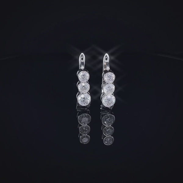 3Stone Round Earring (ARJ1033)