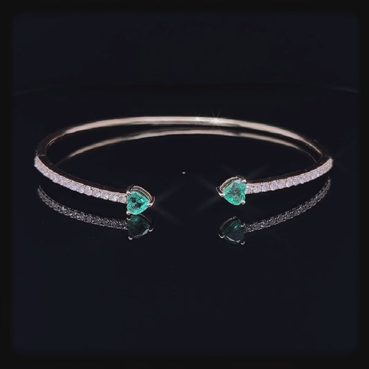 30PT Natural Green Heart Bangle (ARJS2452)