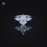 1.50 Carat Classic Pear-Shaped Tripology Three-Stone Ring