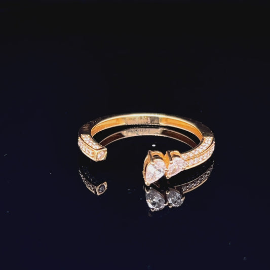 Pear Open Type Ring in Yellow Gold (BRD1246)