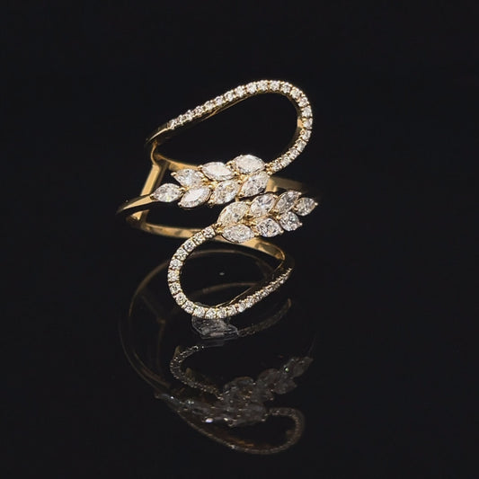 Marquise & Round Wrap Ring in Yellow Gold (BRD1252)