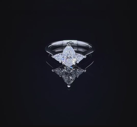 1CT PEAR TRIOLOGY RING