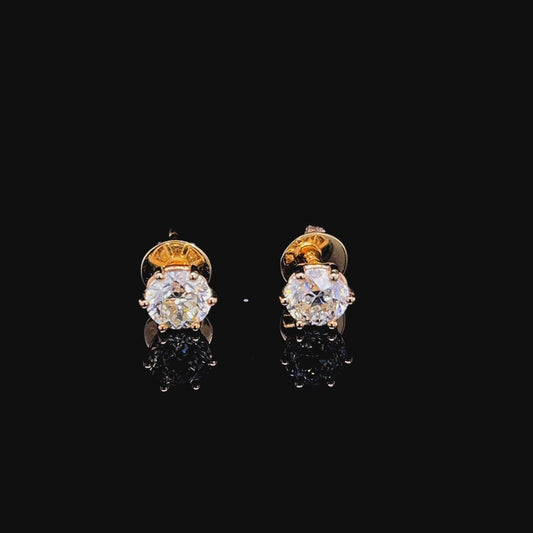 1CT Each Round Studs in Yellow Gold (ARJS2670)