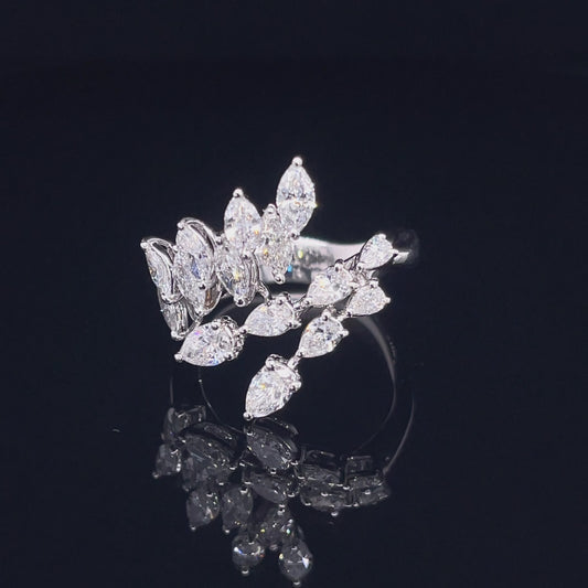 Pear & Marquise Overlap Diamond Ring (ARJS4027)