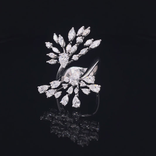 Mix Shape Diamond Open Ring(ARJS4042)