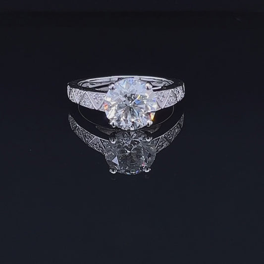 3CT Round Diamond Ring (ARJS2518)