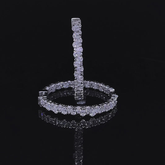Pear Diamond Hoops Earring (ARJS2692)