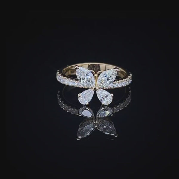 PEAR & MARQUISE BUTTERFLY RING (ARJS2674)