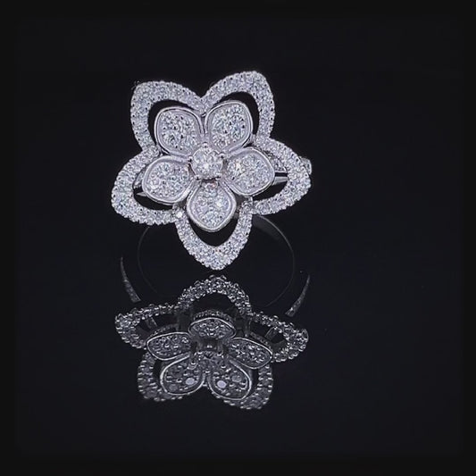 ROUND DIAMOND FLOWER RING (ARJS2701)