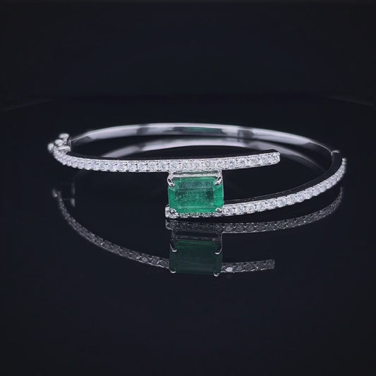 Natural Green Emerald Bangle (ARJS2453).
