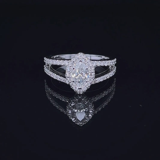 Pear Double Band Diamond Ring (ARJS2371)
