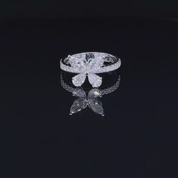 PEAR & MARQUISE BUTTERFLY RING (ARJS2675)